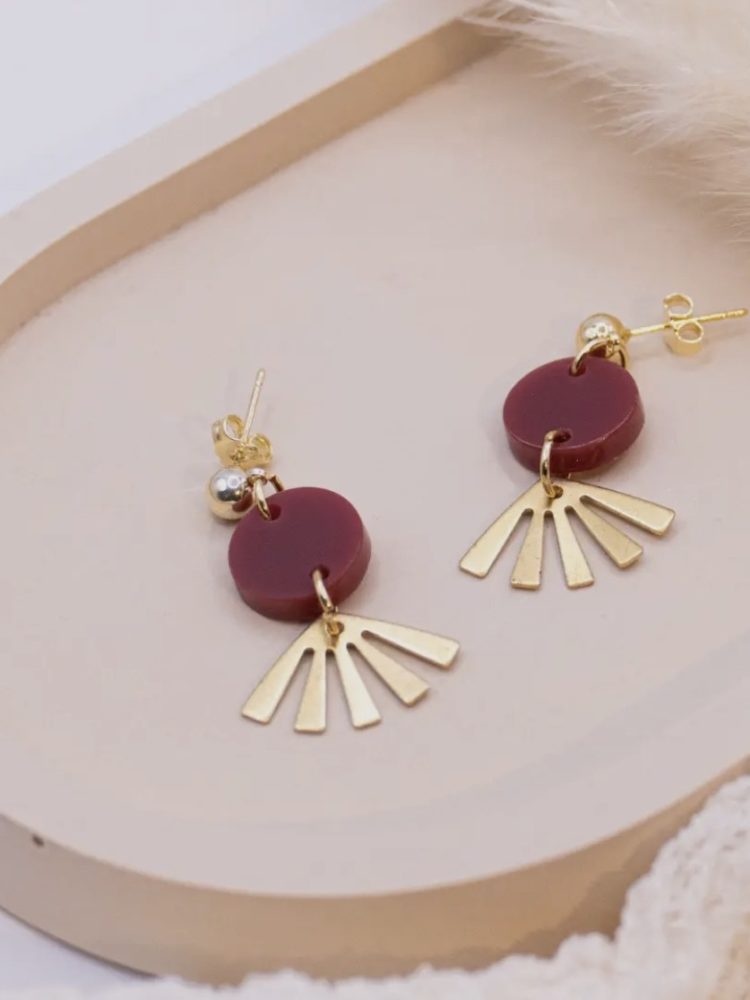 Boucles d'oreilles en acrylique Boho Boho Leaf