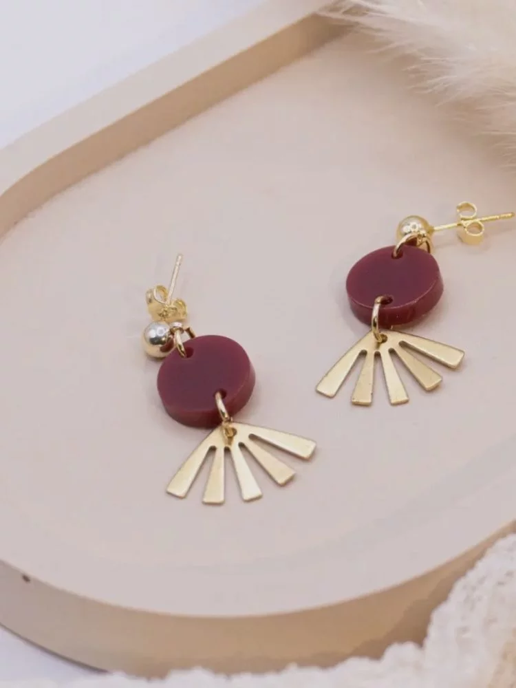 Boucles d'oreilles en acrylique Boho Boho Leaf