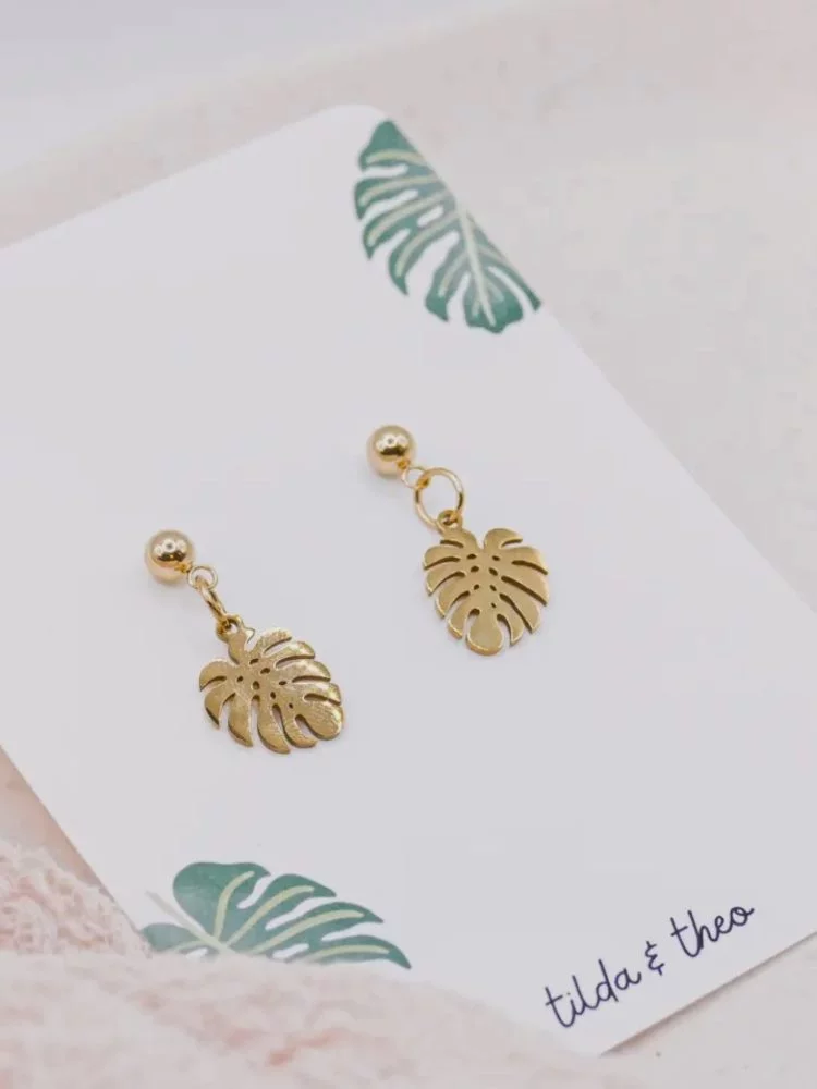Boucles d'oreilles Monstera