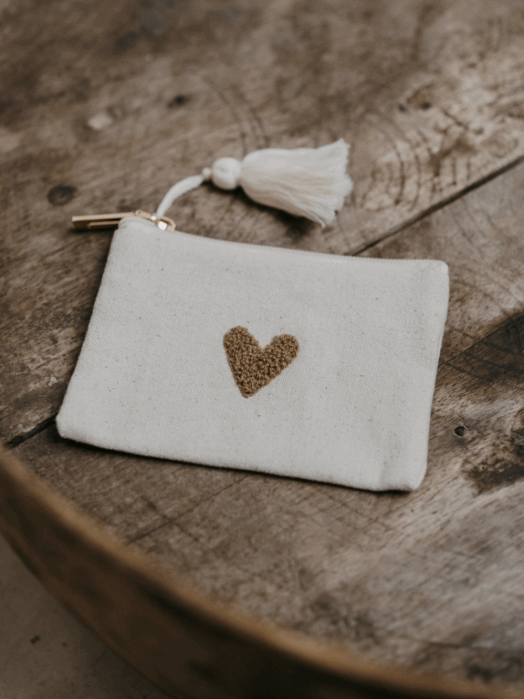 Porte-monnaie en tissu – Beige