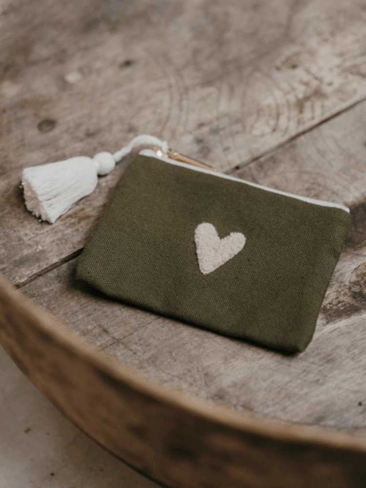 Porte-monnaie en tissu – Vert kaki