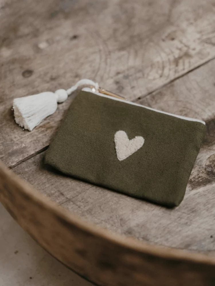Porte-monnaie en tissu – Vert kaki