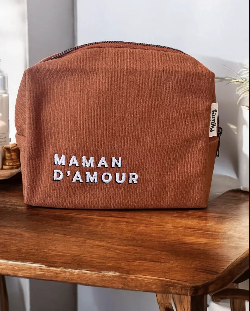 Trousse de toilette MAMAN D’AMOUR cuivre