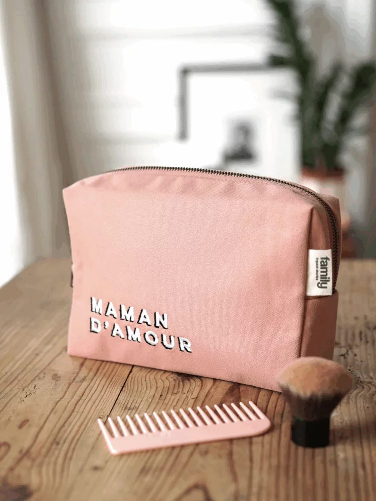 Trousse de toilette MAMAN D’AMOUR rose