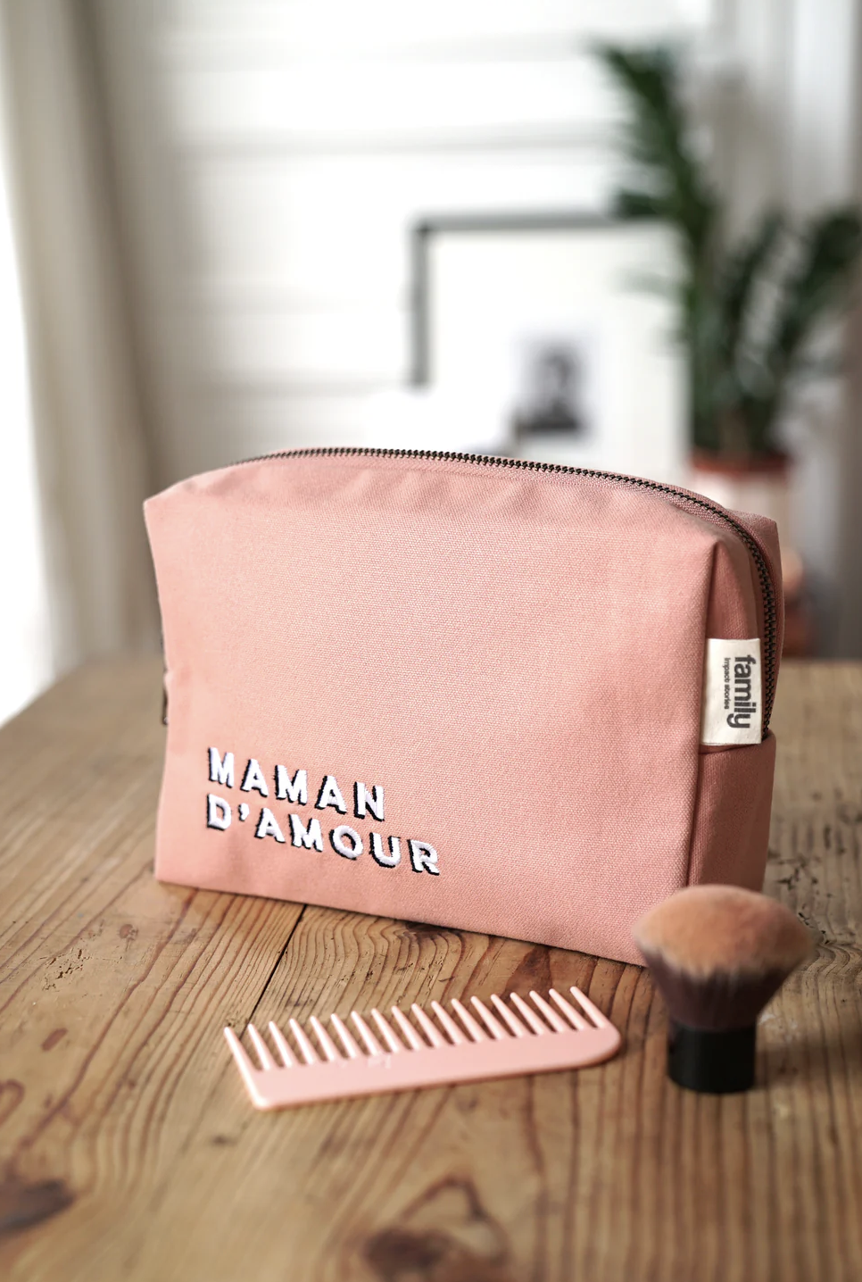 Trousse de toilette MAMAN D’AMOUR rose