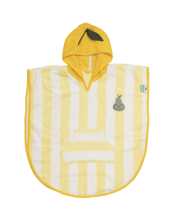 Poncho à capuche jaune