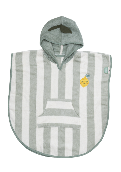 Poncho à capuche vert