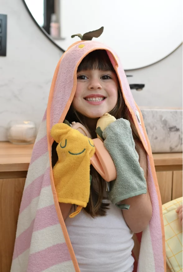 Lot de 2 gants de toilette citron poire – Image 2
