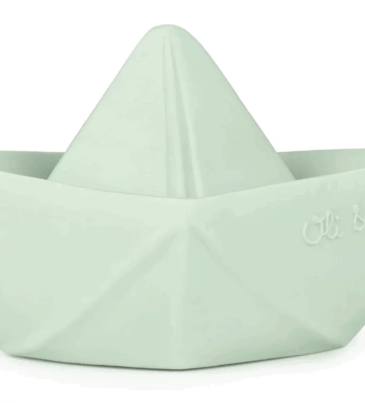 Jouet de bain en forme de bateau en origami à la menthe