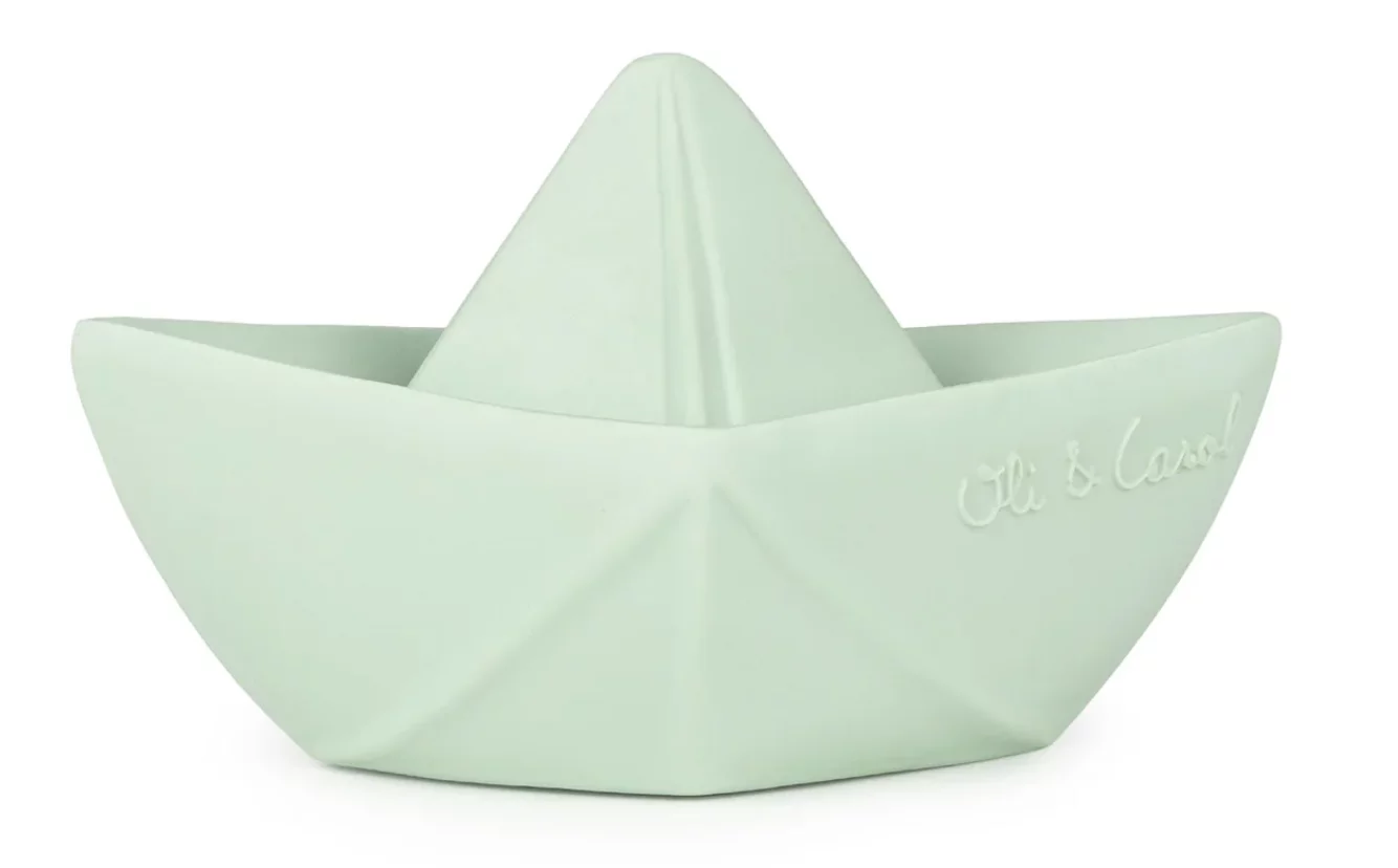 Jouet de bain en forme de bateau en origami à la menthe