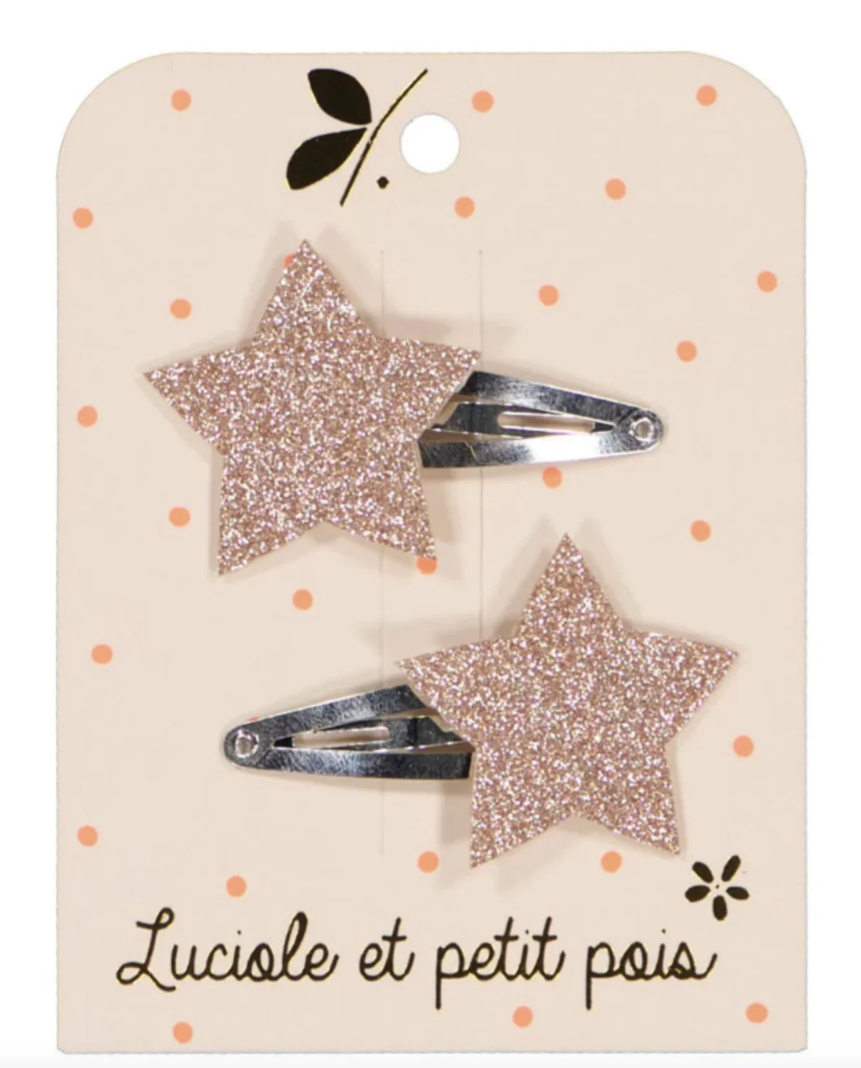 Barrettes étoiles - Glitter rose (paire)