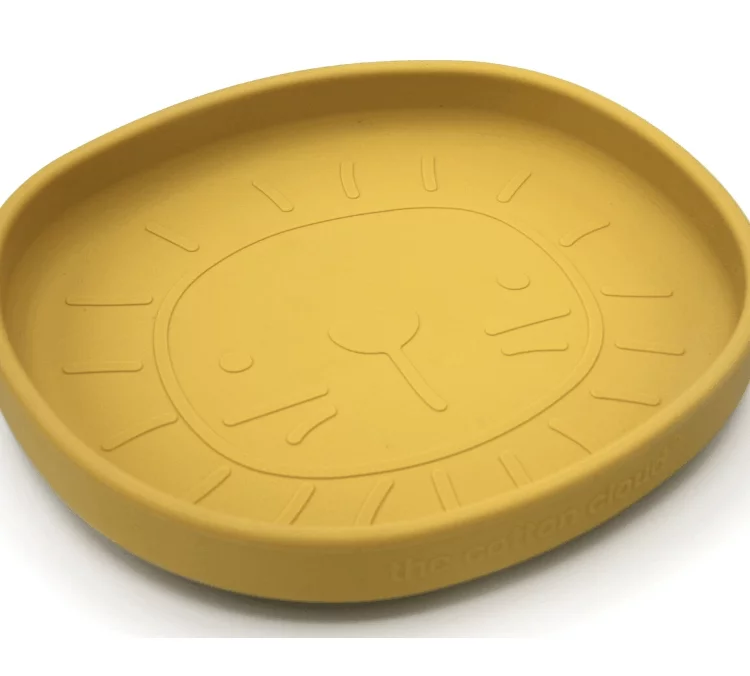 Assiette en silicone avec ventouse alfie moutarde