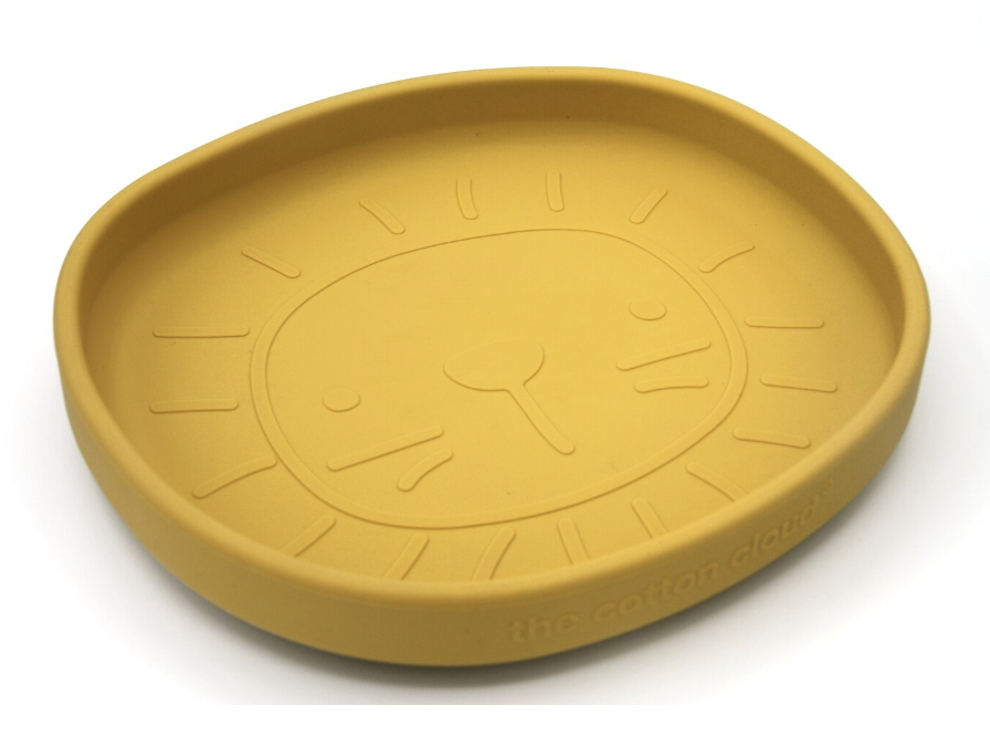 Assiette en silicone avec ventouse alfie moutarde