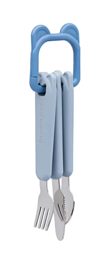 Ensemble de couverts en acier bleu