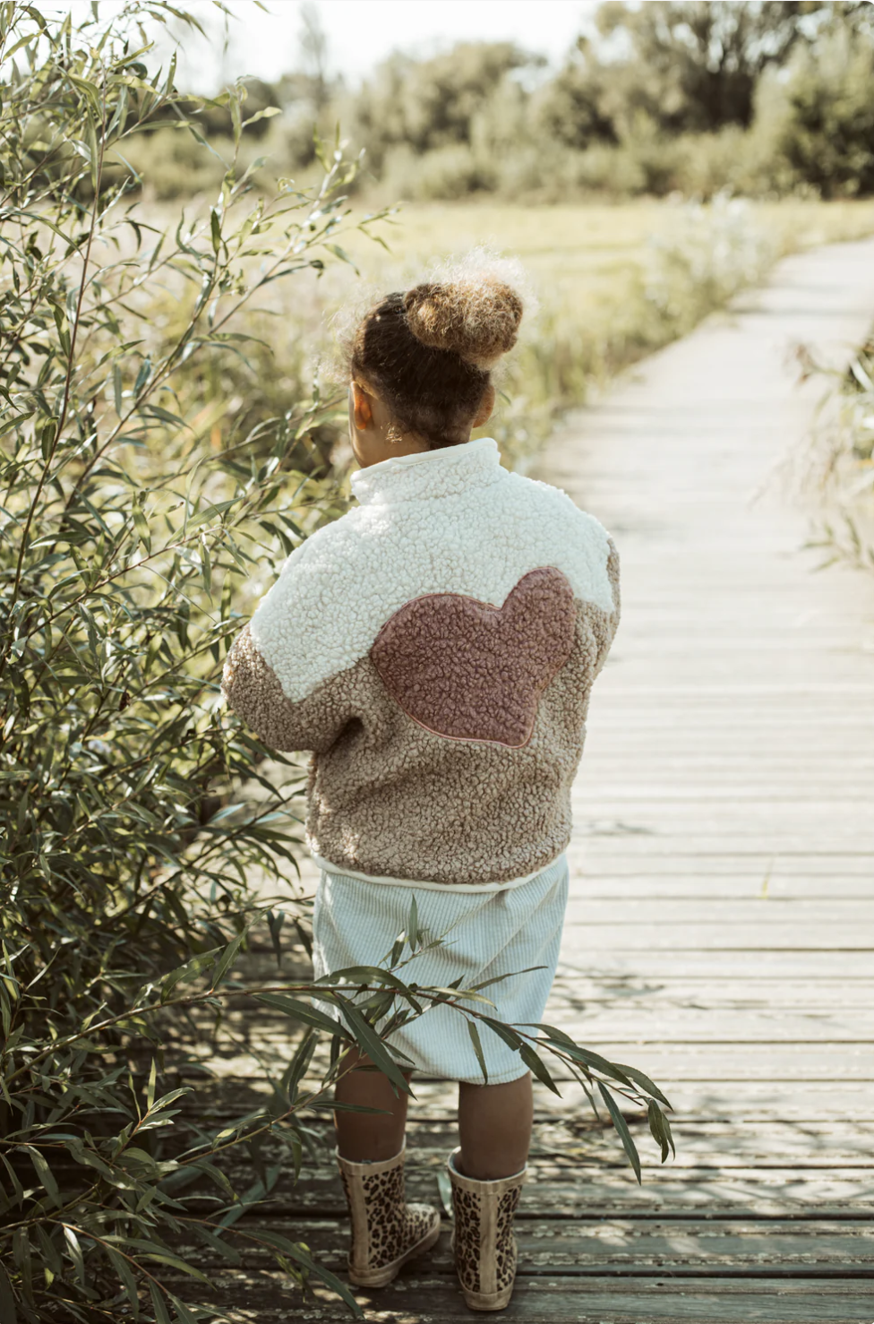 Polaire petit ours en peluche veste coeur canneberge