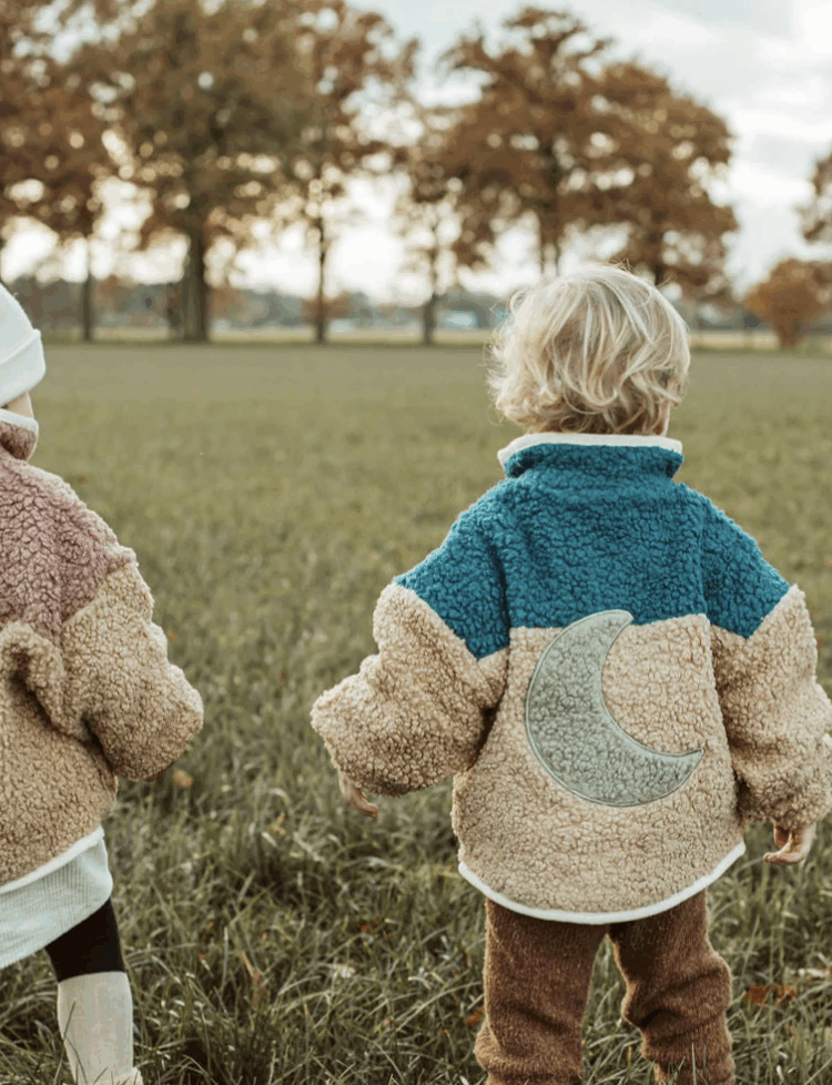 Polaire petit ours en peluche VESTE LUNE bleue