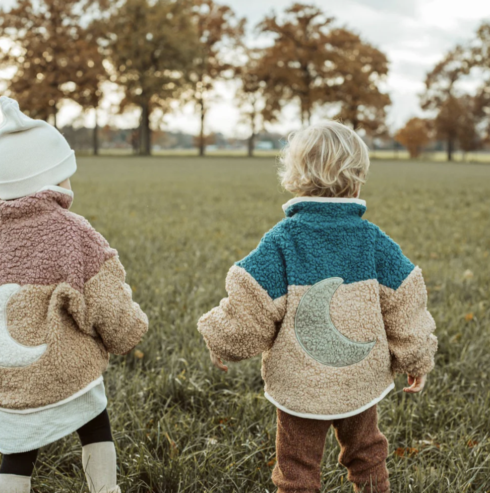 Polaire petit ours en peluche VESTE LUNE bleue