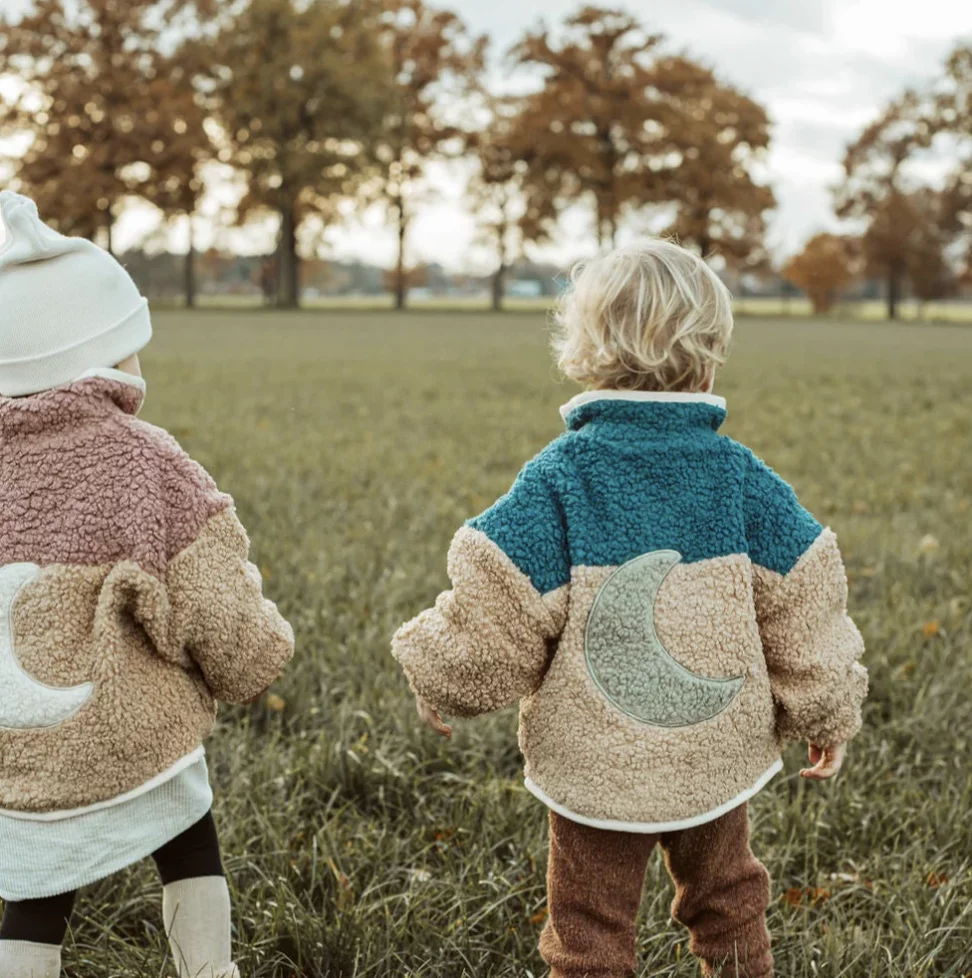 Polaire petit ours en peluche VESTE LUNE bleue
