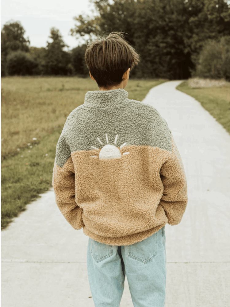 Polaire petite veste de soleil en peluche vert doux