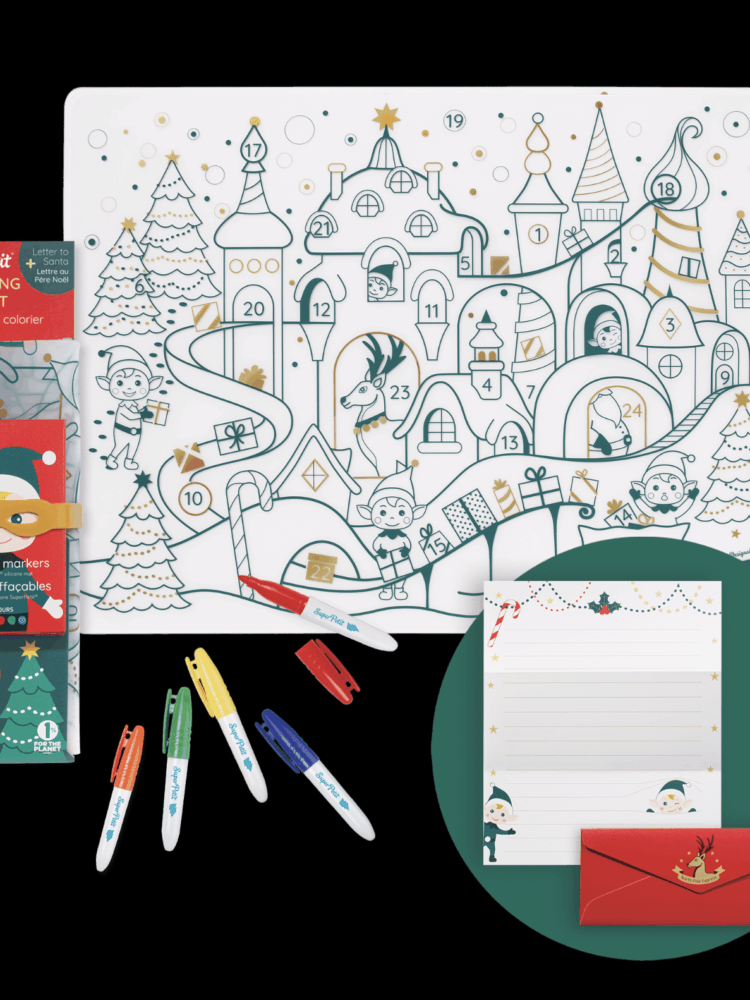 Set calendrier de l’Avent réutilisable et sa lettre au Père Noël