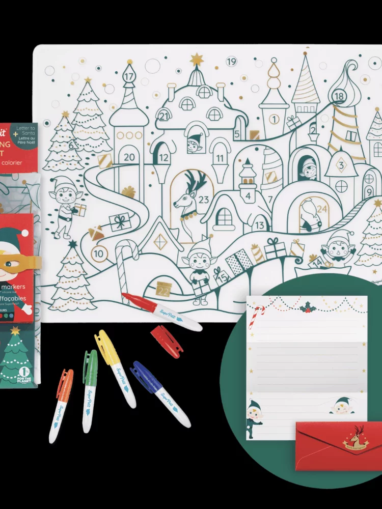 Set calendrier de l’Avent réutilisable et sa lettre au Père Noël