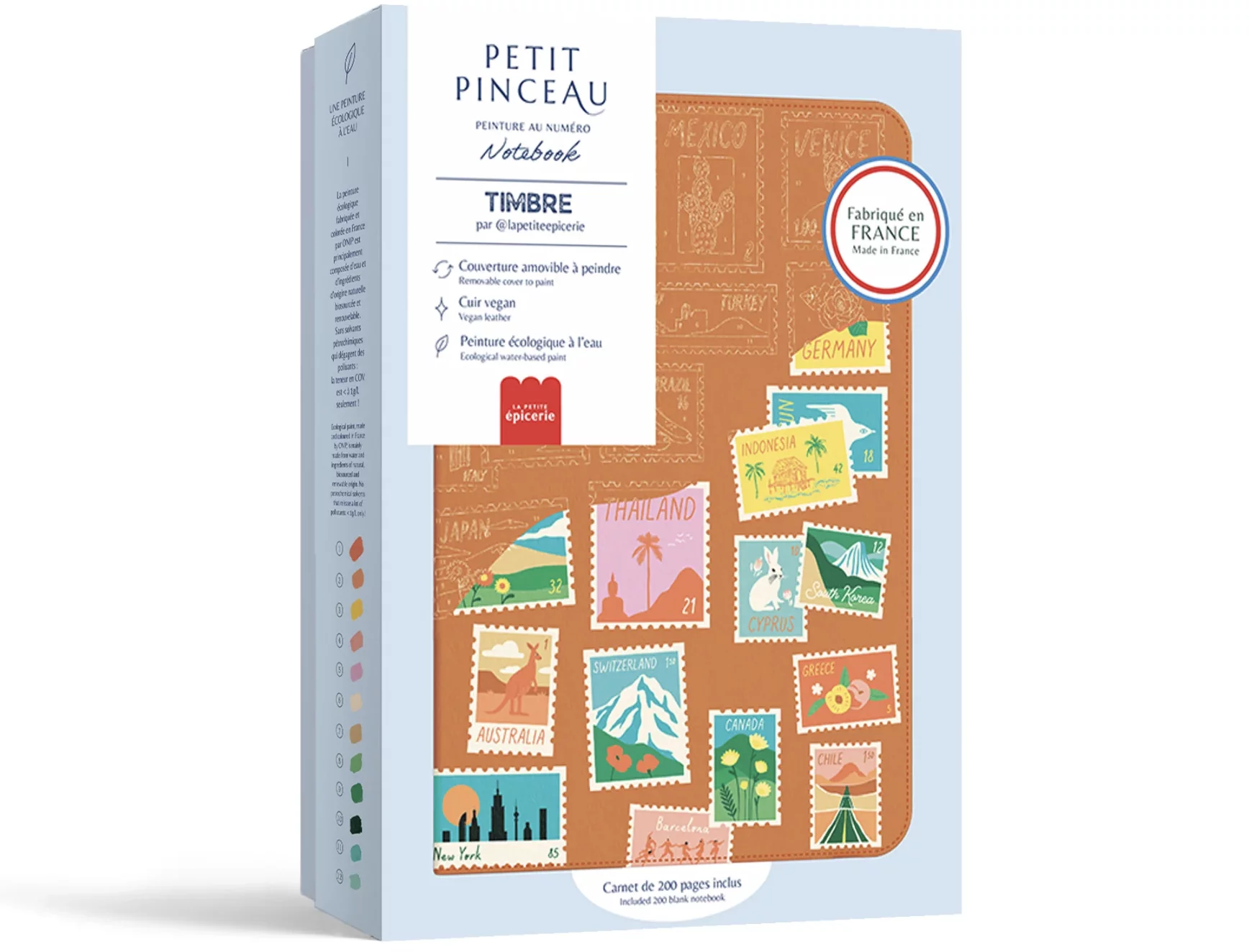 Carnet à peindre - Notebook peinture au numéro - Petit Pinceau - Timbre
