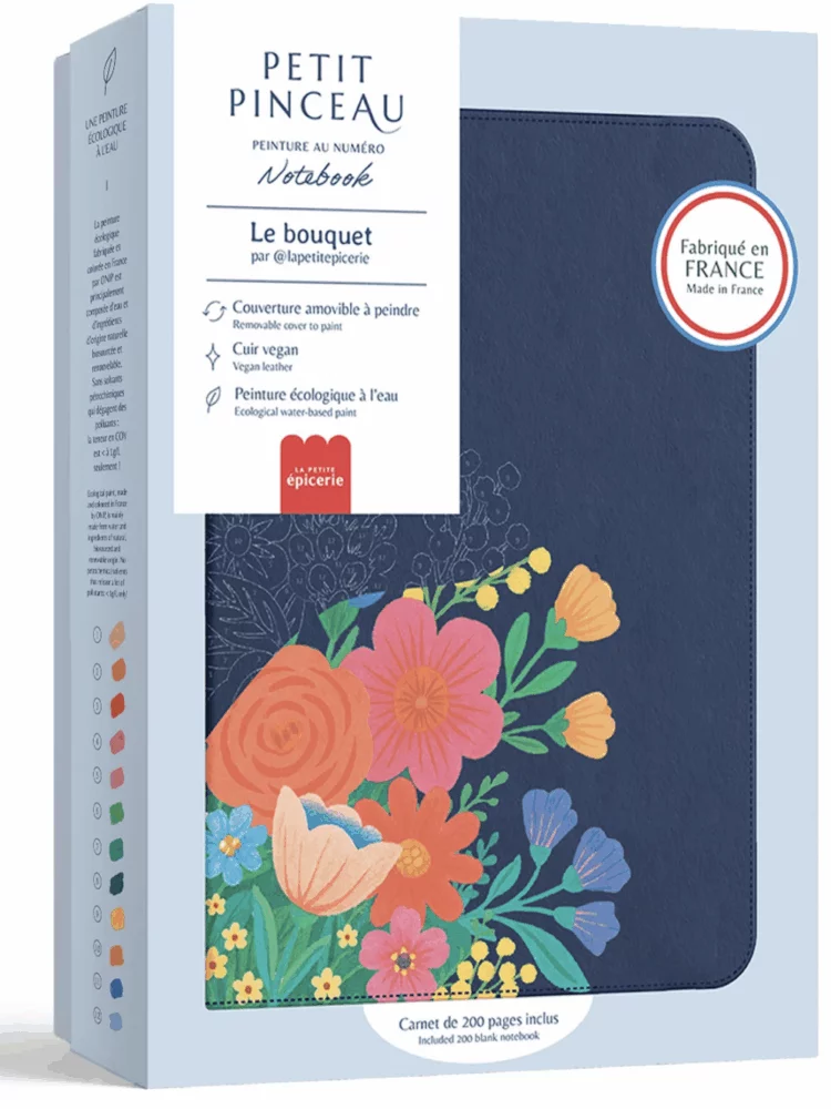 Carnet à peindre - Notebook peinture au numéro - Petit Pinceau - Bouquet