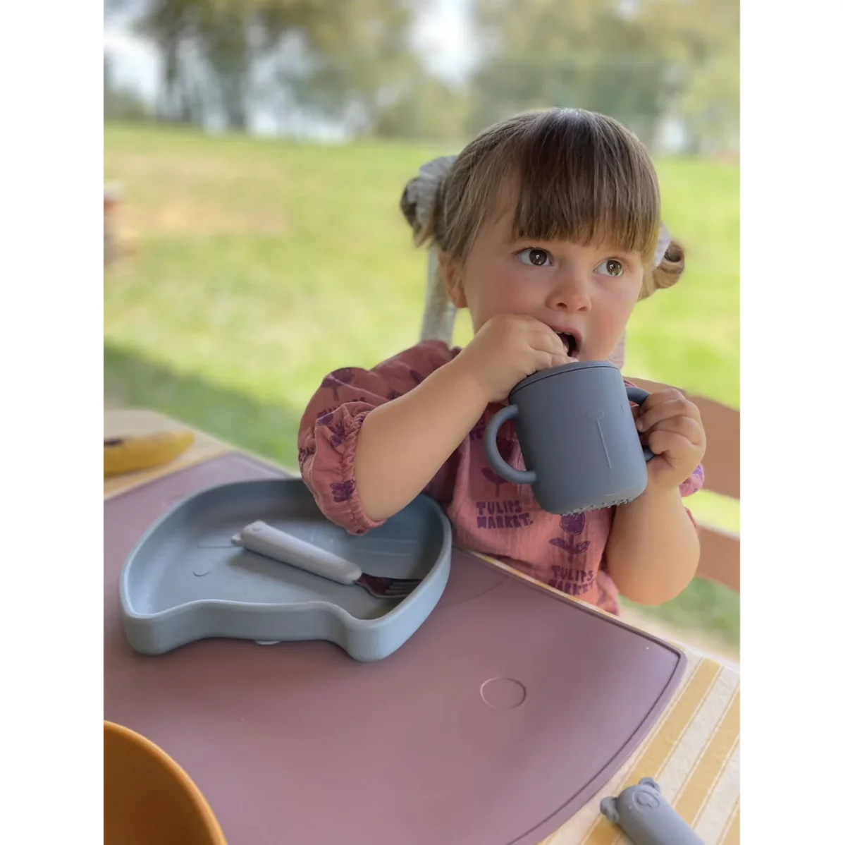 Tasse à bec en silicone Ours moutarde / cannelle en silicone – Image 3