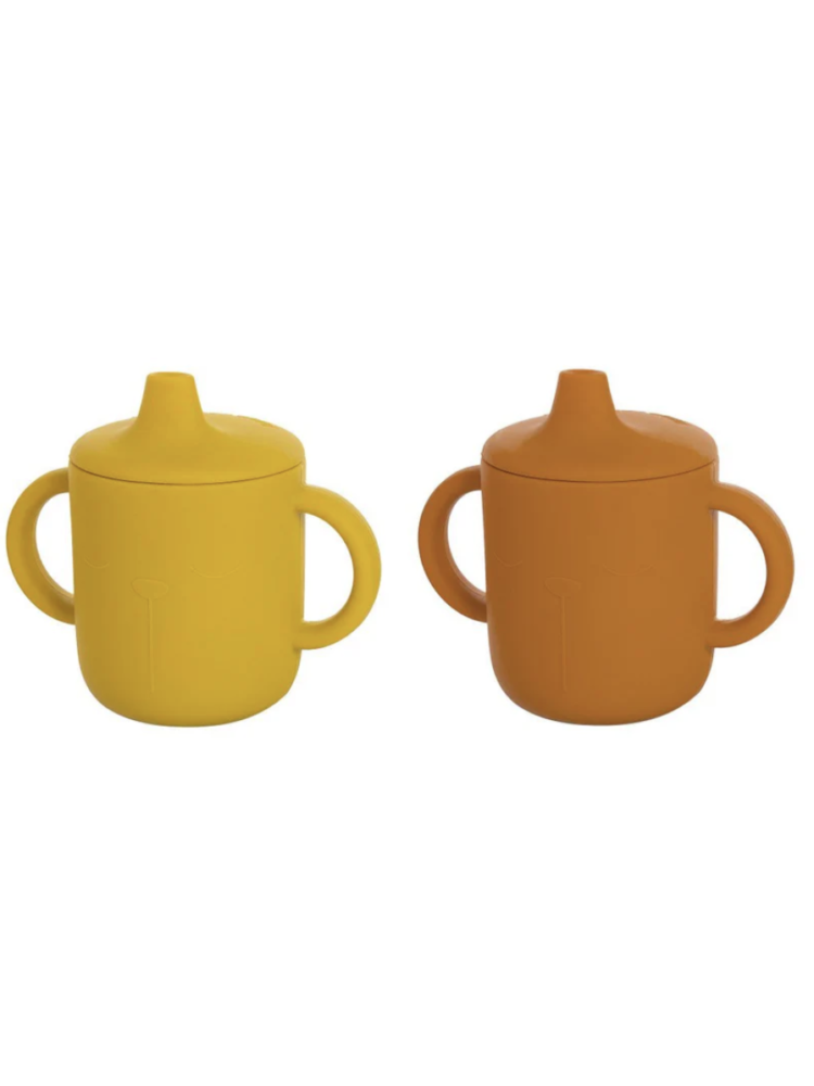 Tasse à bec en silicone Ours moutarde / cannelle en silicone
