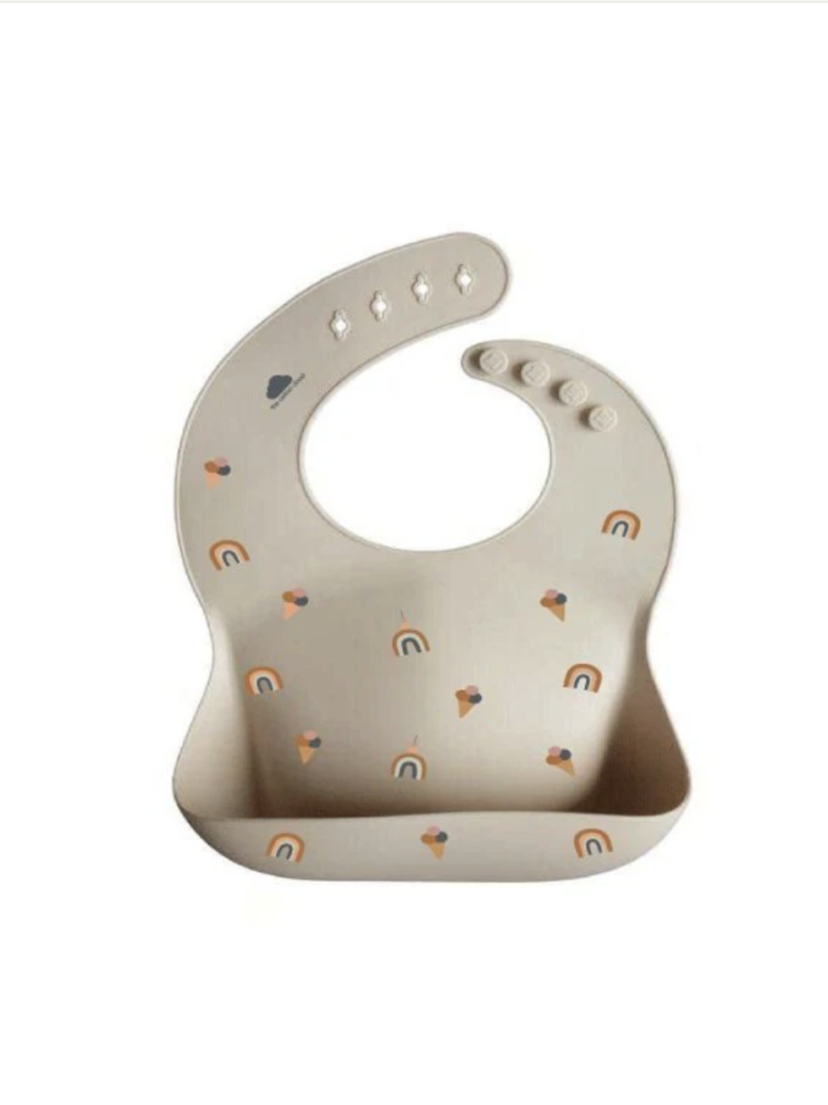 Bavoir en silicone arc-en-ciel