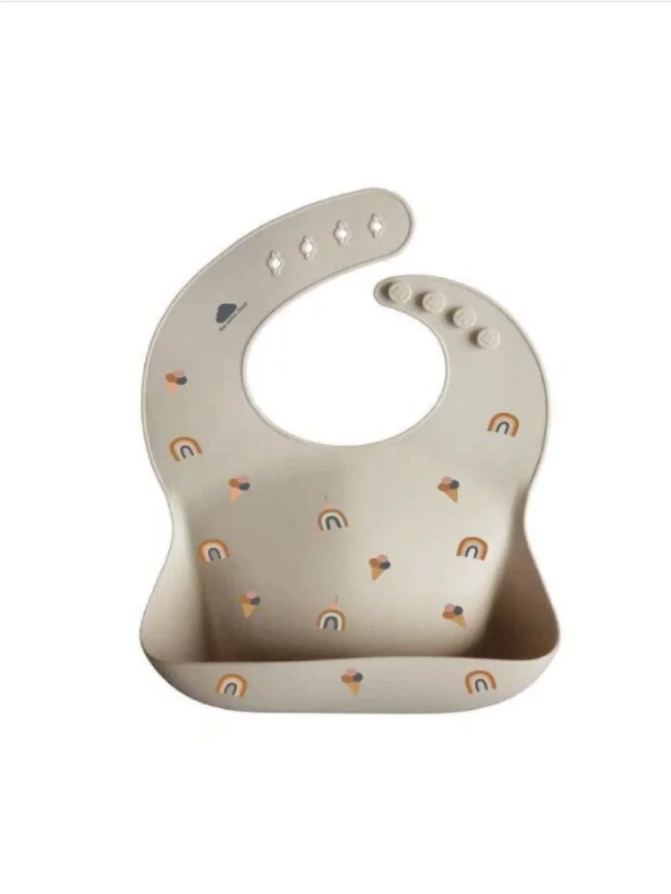 Bavoir en silicone arc-en-ciel