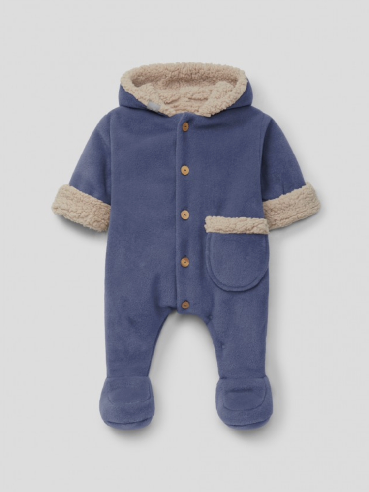 Combinaison en polaire à capuche avec poche beue 3 mois