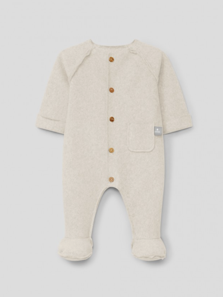 Combinaison en polaire de coton biologique sable