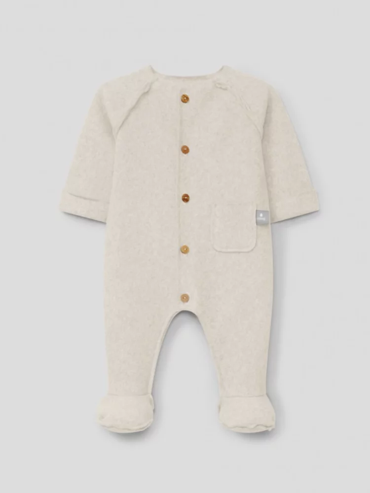 Combinaison en polaire de coton biologique sable