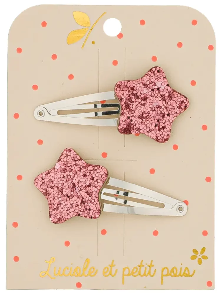 Barrettes Bulle étoile - Framboise