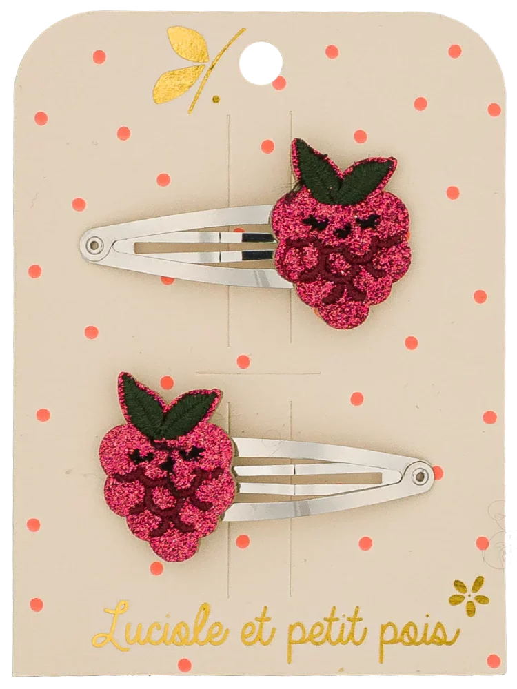 Barrettes Berry la framboise (paire)