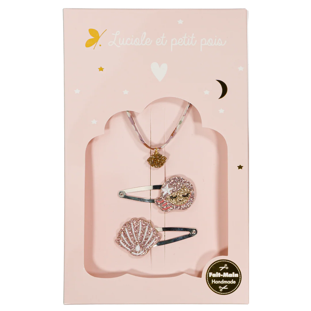 Coffret Pearly - Barrettes Pearly & Bracelet Mitsi Glycine