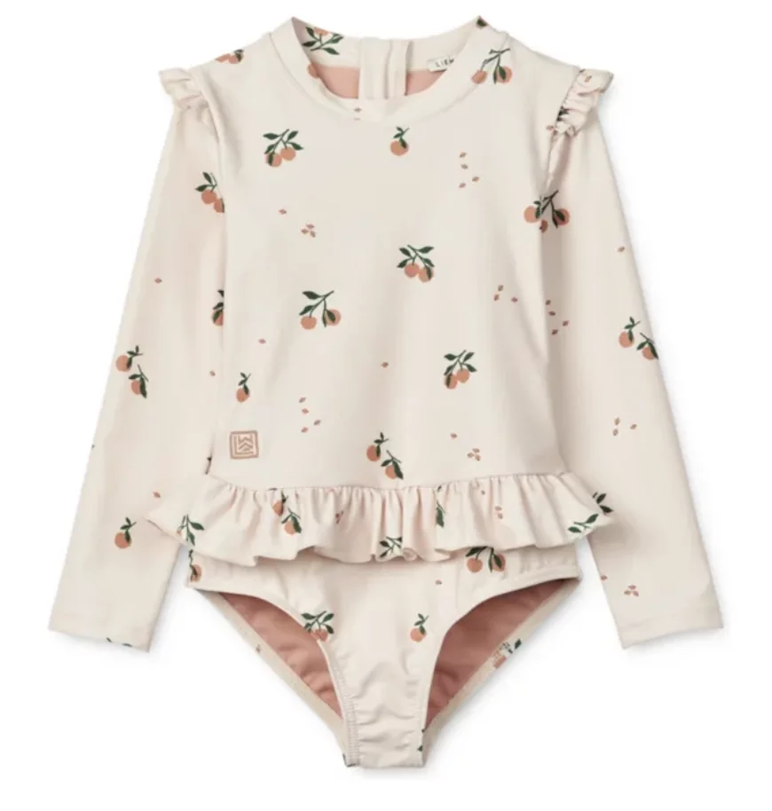 Costume de bain imprimé Sille / Pêche