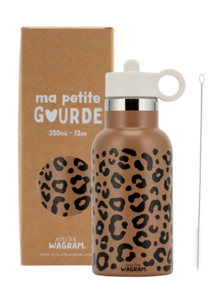 Gourde 350ml caramel léopard
