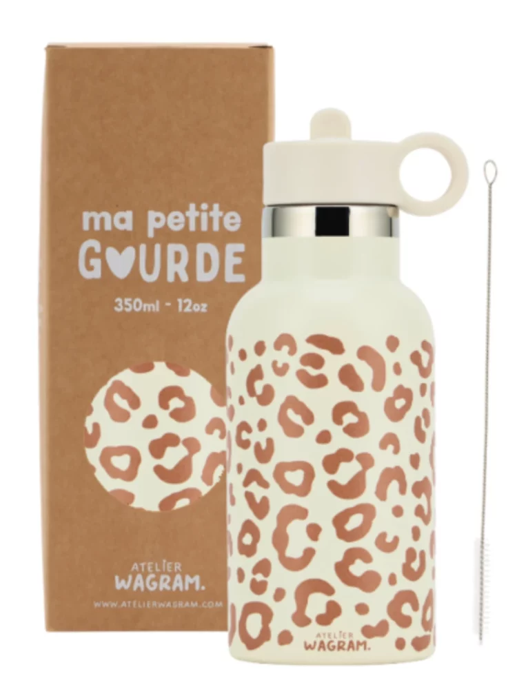 Gourde 350ml crème léopard