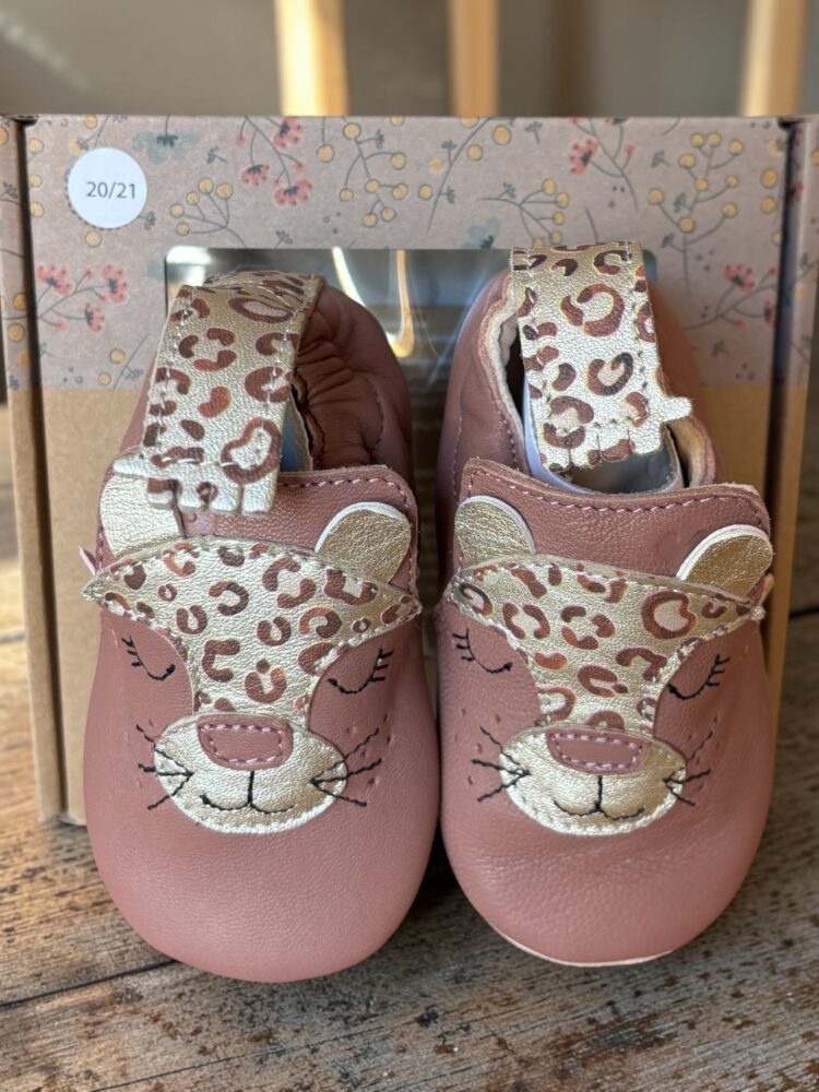 Chaussons bébé en cuir EASY PEASY - Ma panthère Rose