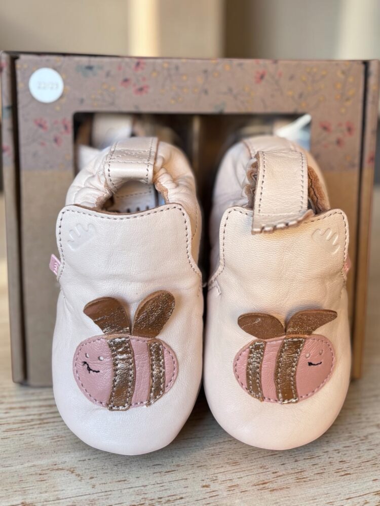 Chaussons bébé en cuir ABEILLE Rose