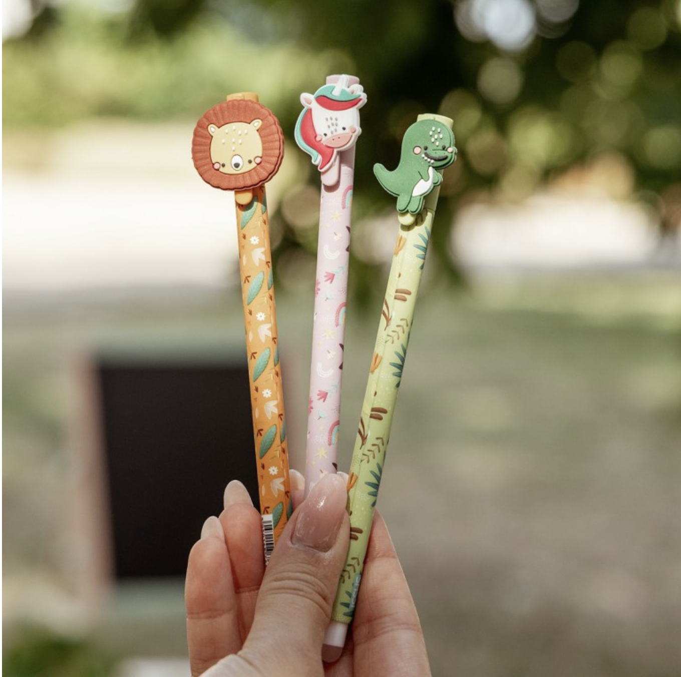 Stylos Gel Effaçables – Dinosaure, Licorne & Lion – Image 2