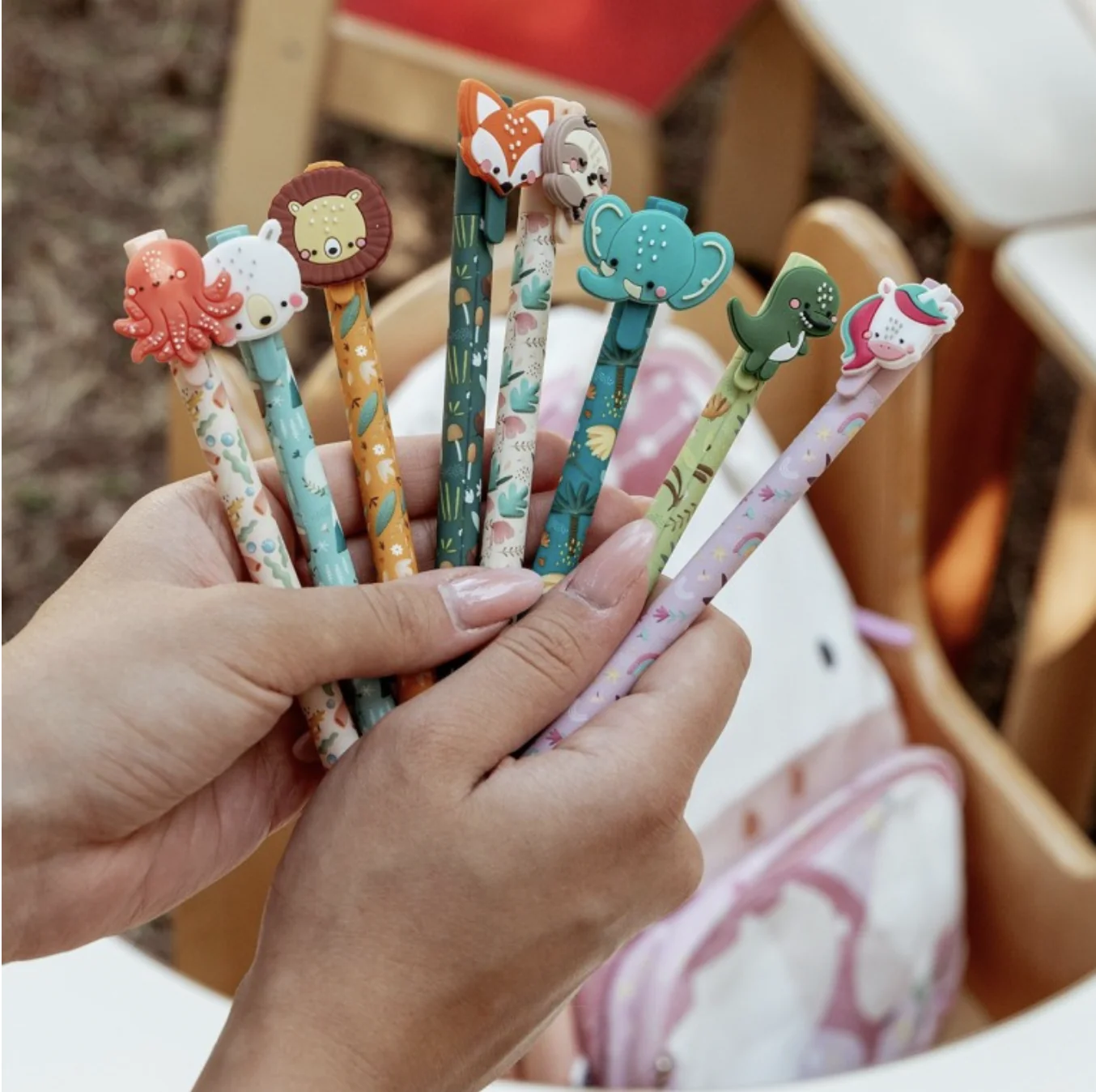 Set de Stylos Gel Effaçables – Renard, Licorne & Ours – Image 3