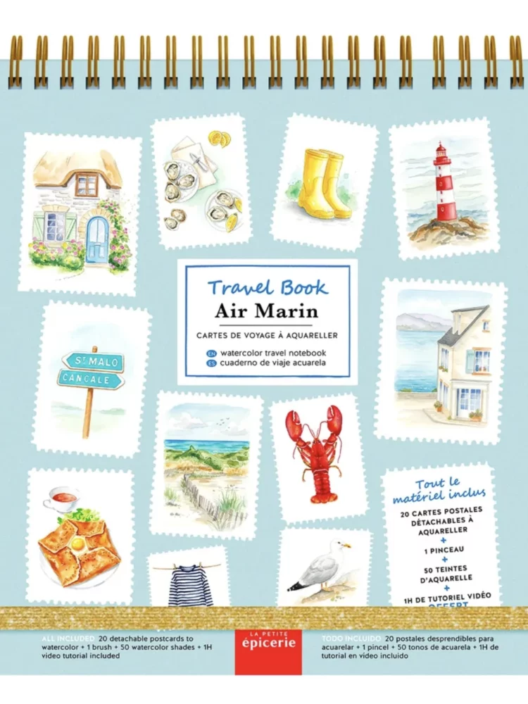 Travel Book - Carnet aquarelle - thème Air Marin
