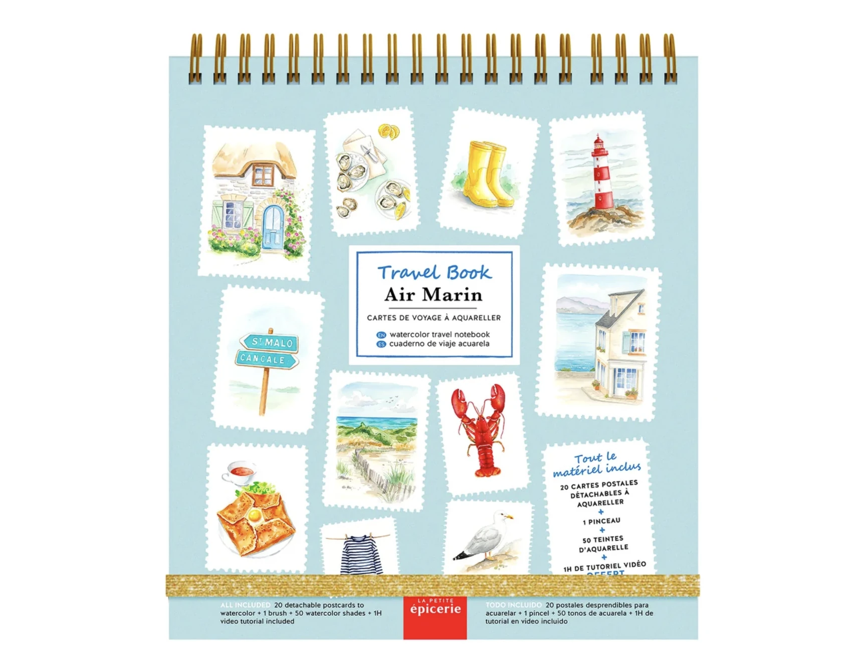 Travel Book - Carnet aquarelle - thème Air Marin